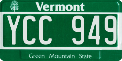 VT license plate YCC949