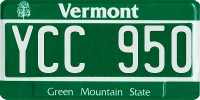 VT license plate YCC950