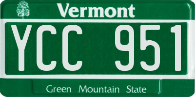 VT license plate YCC951