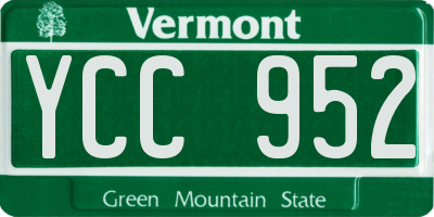 VT license plate YCC952