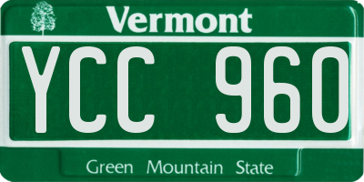 VT license plate YCC960