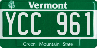 VT license plate YCC961