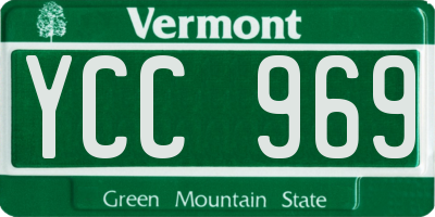 VT license plate YCC969