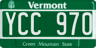 VT license plate YCC970