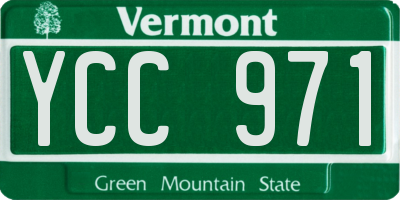 VT license plate YCC971