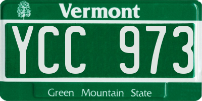 VT license plate YCC973