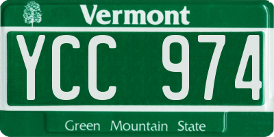 VT license plate YCC974