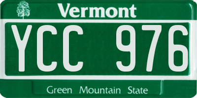 VT license plate YCC976