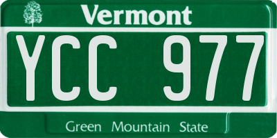 VT license plate YCC977