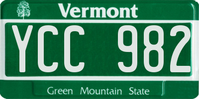 VT license plate YCC982