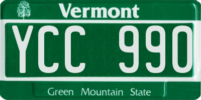 VT license plate YCC990