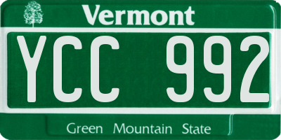 VT license plate YCC992