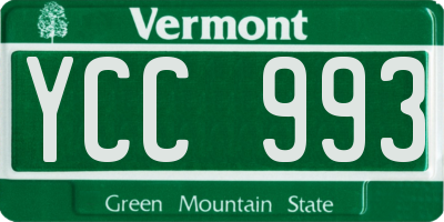 VT license plate YCC993