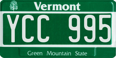VT license plate YCC995