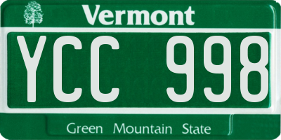 VT license plate YCC998