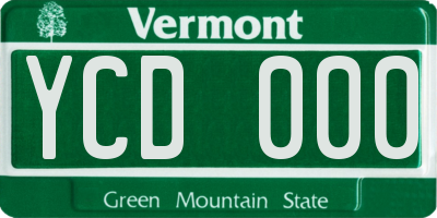 VT license plate YCD000