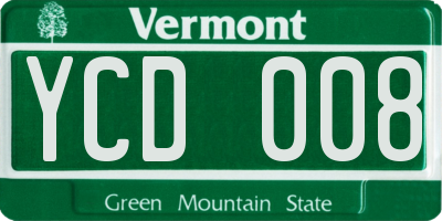 VT license plate YCD008