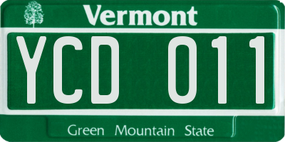VT license plate YCD011
