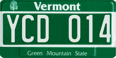 VT license plate YCD014