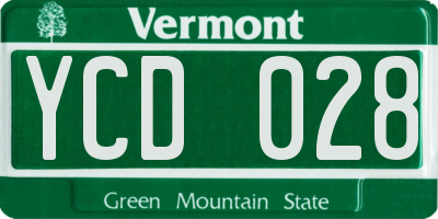 VT license plate YCD028