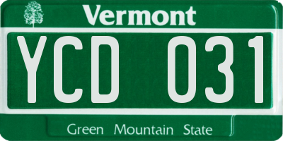 VT license plate YCD031