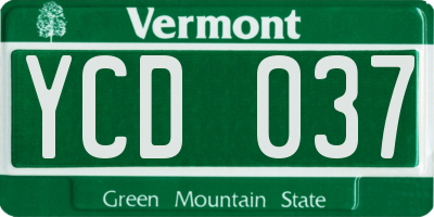 VT license plate YCD037