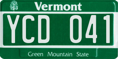 VT license plate YCD041