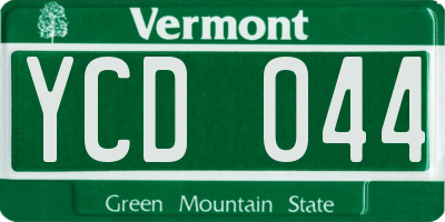 VT license plate YCD044