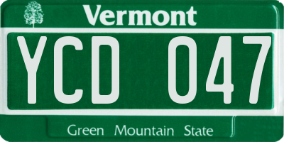 VT license plate YCD047