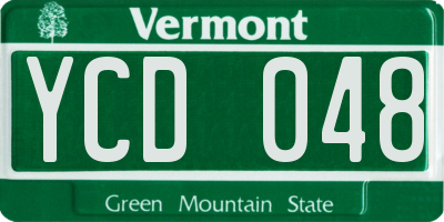 VT license plate YCD048