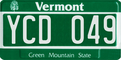 VT license plate YCD049