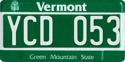 VT license plate YCD053