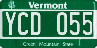 VT license plate YCD055