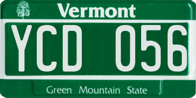 VT license plate YCD056