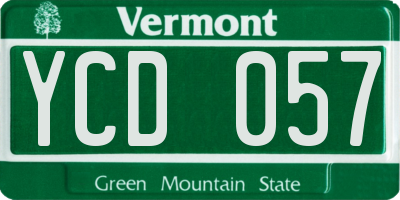 VT license plate YCD057