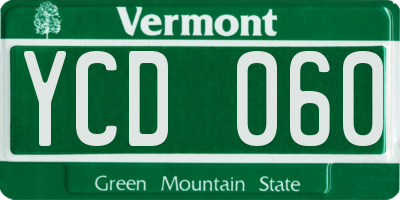 VT license plate YCD060