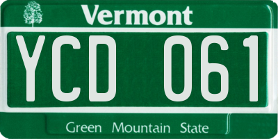 VT license plate YCD061