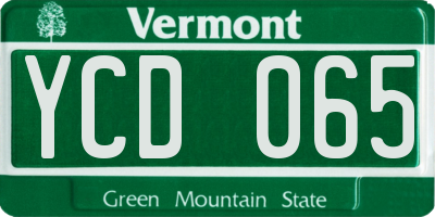 VT license plate YCD065