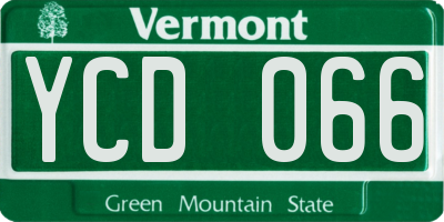 VT license plate YCD066