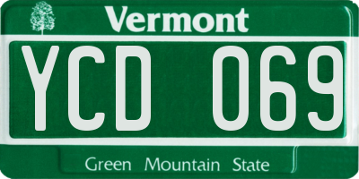 VT license plate YCD069