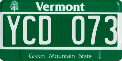 VT license plate YCD073