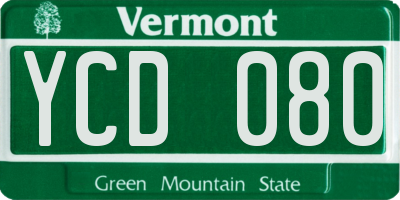 VT license plate YCD080