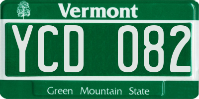 VT license plate YCD082