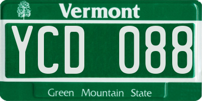 VT license plate YCD088