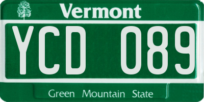 VT license plate YCD089