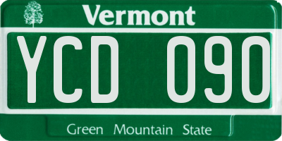 VT license plate YCD090