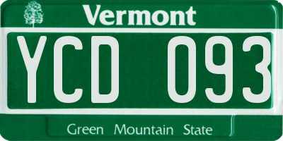 VT license plate YCD093