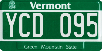 VT license plate YCD095