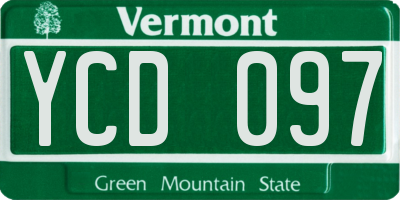 VT license plate YCD097
