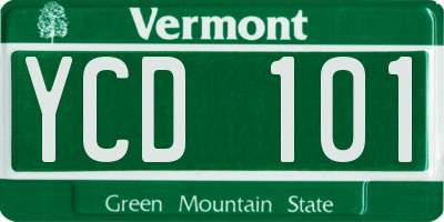 VT license plate YCD101